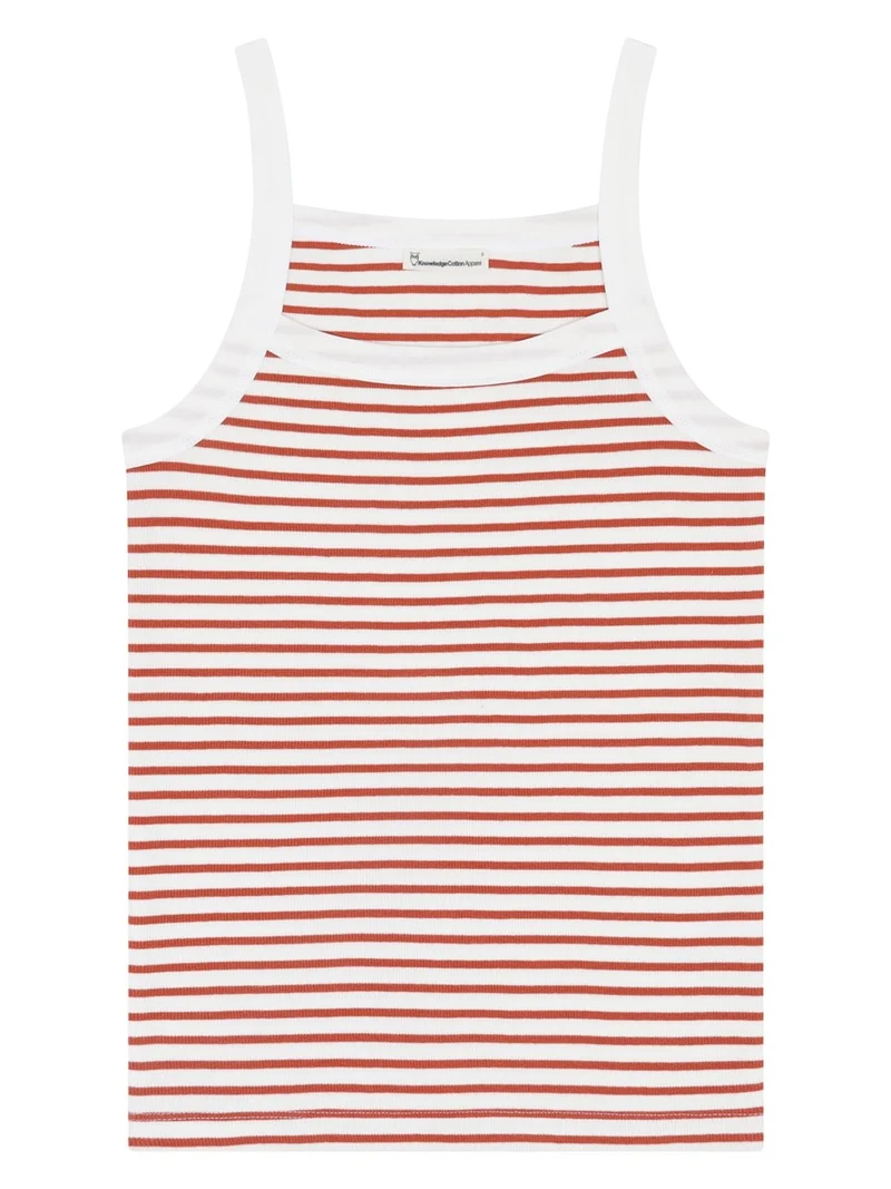 KNOWLEDGE COTTON APPAREL Rib Strap Top orange