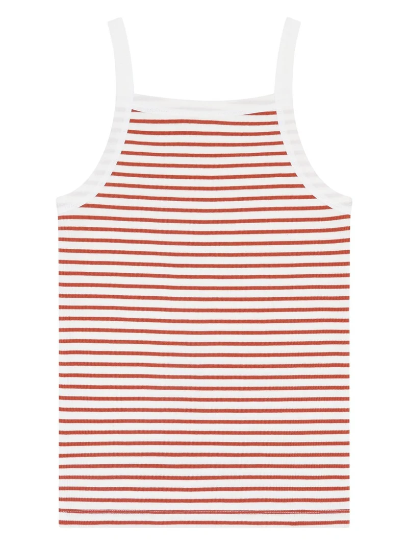 KNOWLEDGE COTTON APPAREL Rib Strap Top orange