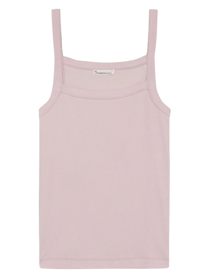 KNOWLEDGE COTTON APPAREL Rib Strap Top pale lilac
