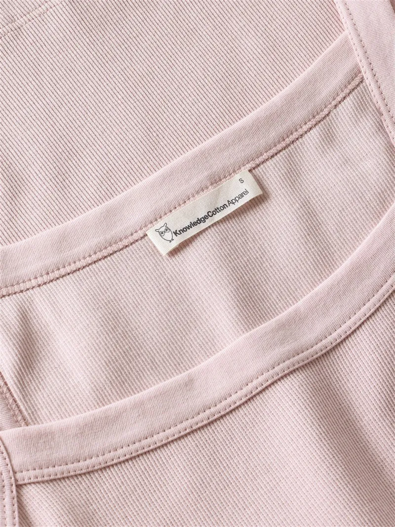 KNOWLEDGE COTTON APPAREL Rib Strap Top pale lilac