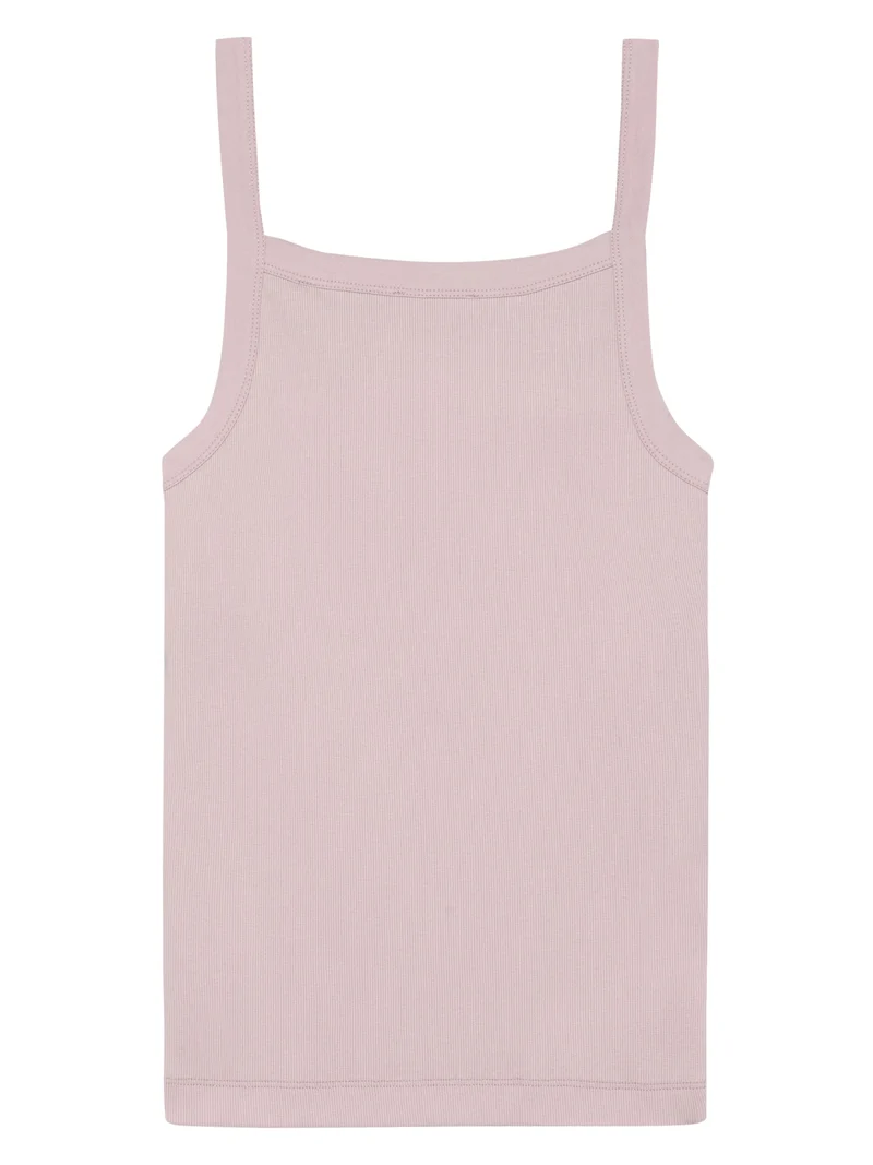 KNOWLEDGE COTTON APPAREL Rib Strap Top pale lilac