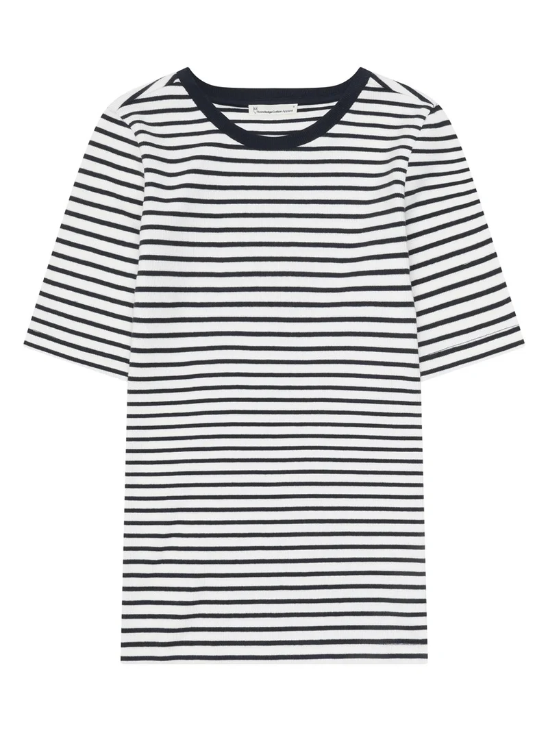 KNOWLEDGE COTTON APPAREL Rib T-Shirt navy