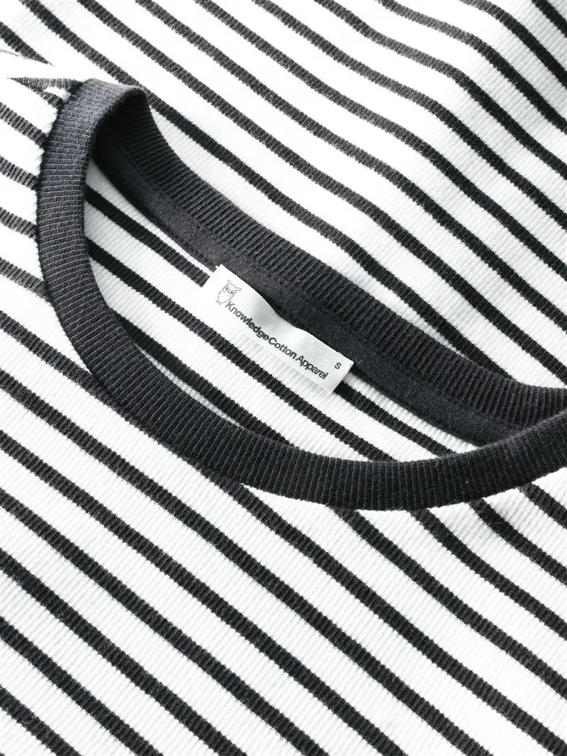 KNOWLEDGE COTTON APPAREL Rib T-Shirt navy