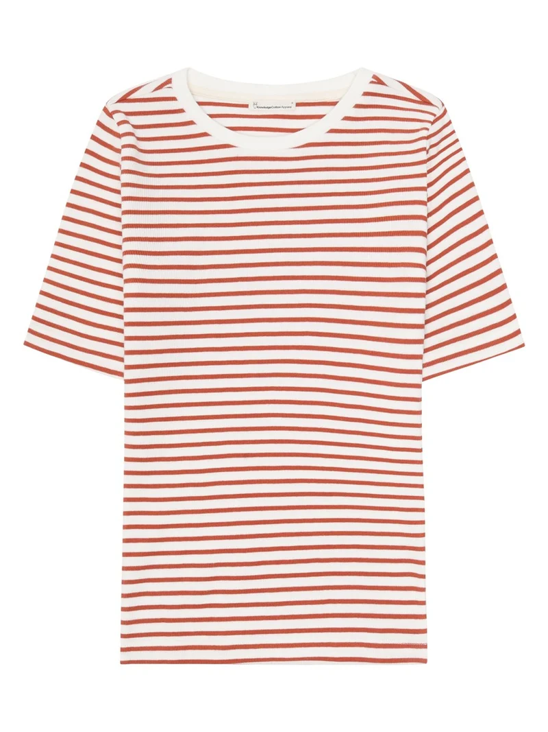 KNOWLEDGE COTTON APPAREL Rib T-Shirt orange