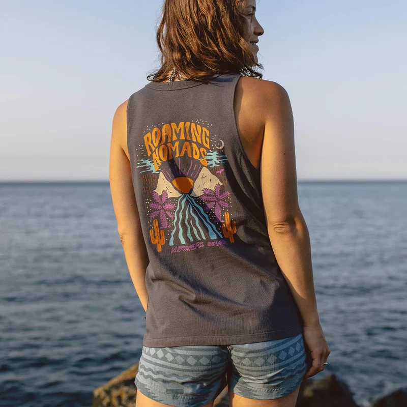 PASSENGER Cactus Recycled Cotton Top faded black