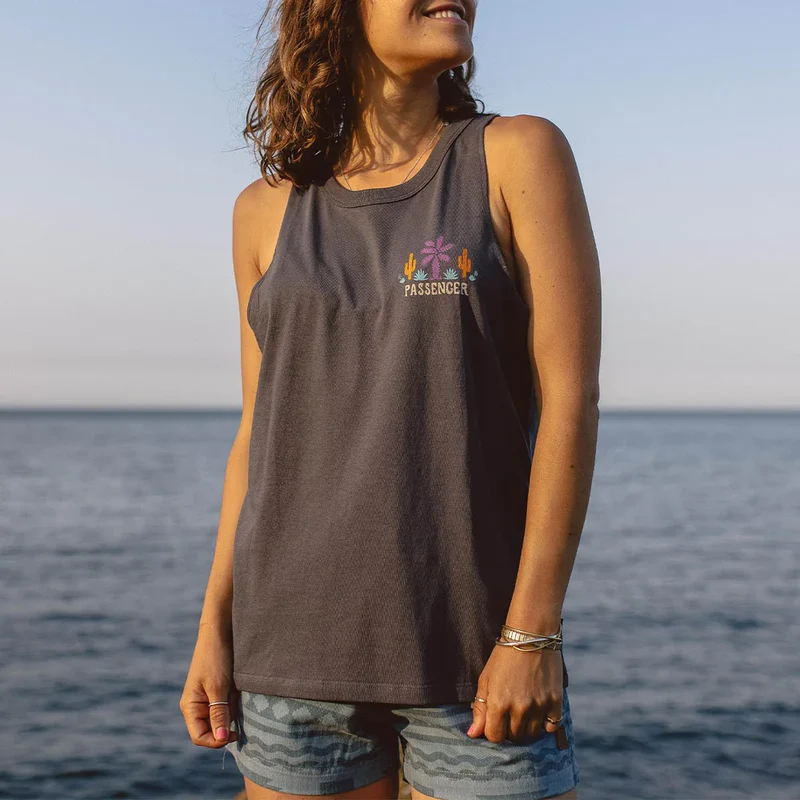 PASSENGER Cactus Recycled Cotton Top faded black