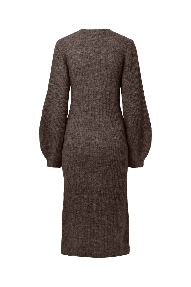 Pieces - Pcfaly Ls Knit Dress - 5120490 Hot Fudge Melange