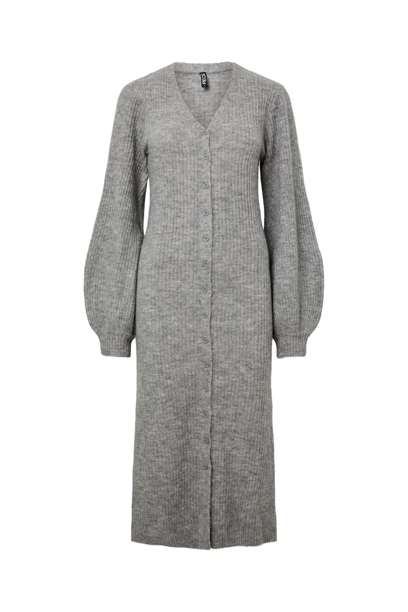 Pieces - Pcfaly Ls Knit Dress - 5120263 Light Grey Melange