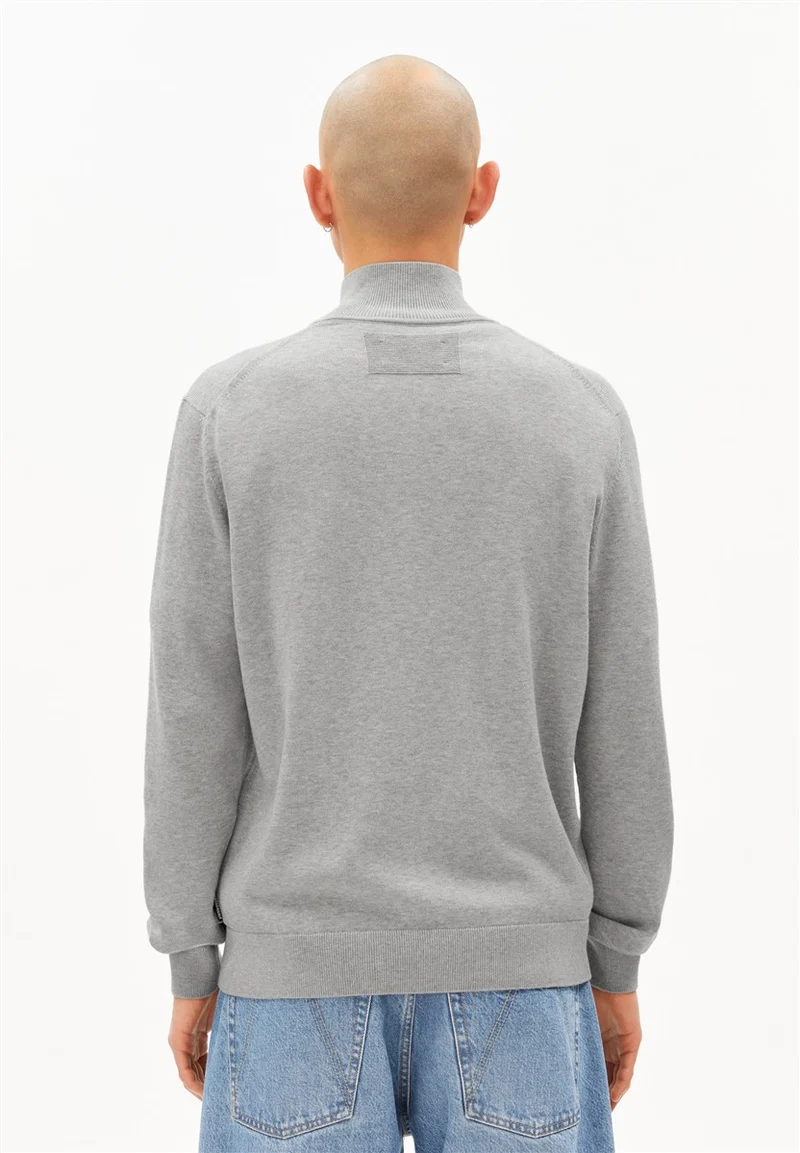 ARMEDANGELS Faabes Half Zip Knit Sweater silver melange