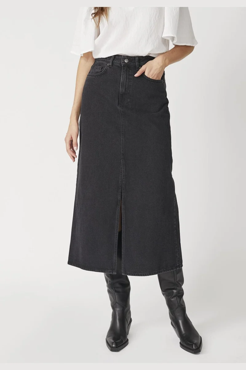 Co´Couture - 34042 Vikacc Slit Denim Skirt 505953 - 00000 - Black