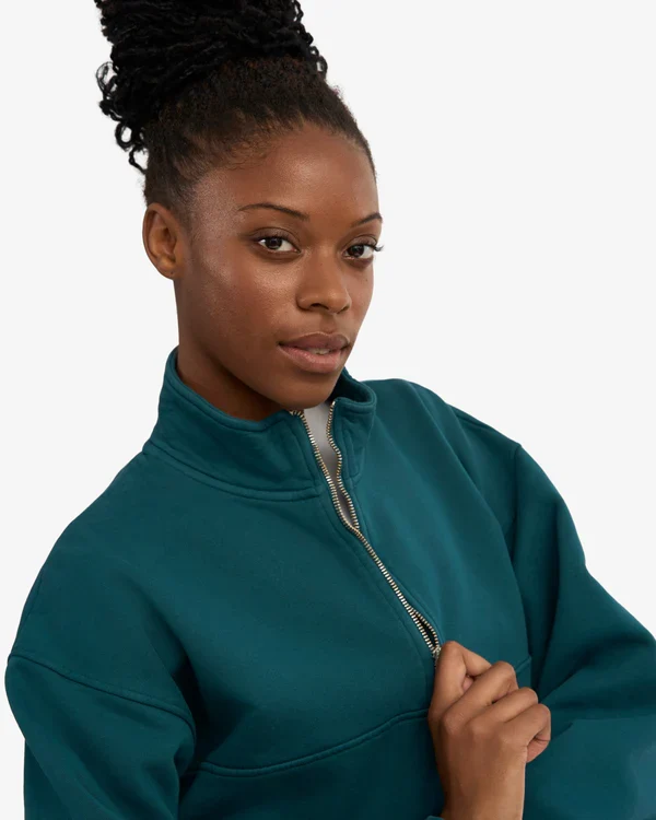 COLORFUL STANDARD Organic Quarter Zip ocean green