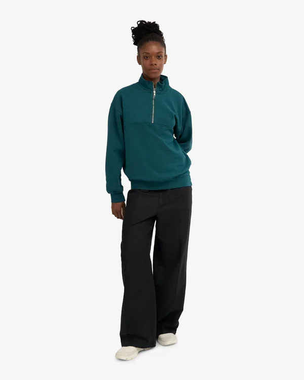 COLORFUL STANDARD Organic Quarter Zip ocean green