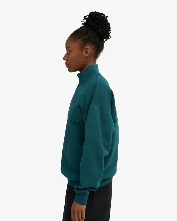 COLORFUL STANDARD Organic Quarter Zip ocean green