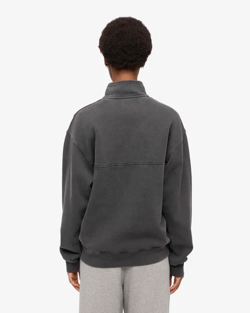 COLORFUL STANDARD Organic Quarter Zip faded black