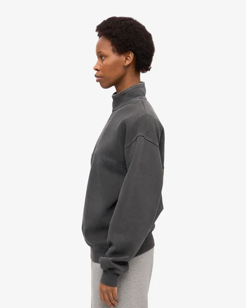 COLORFUL STANDARD Organic Quarter Zip faded black
