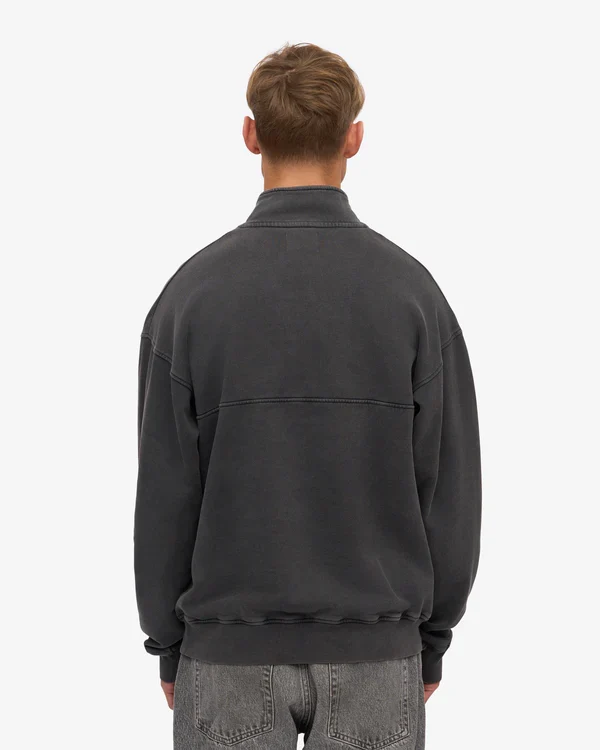 COLORFUL STANDARD Organic Quarter Zip faded black