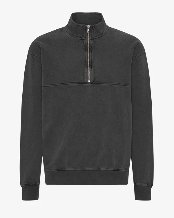 COLORFUL STANDARD Organic Quarter Zip faded black