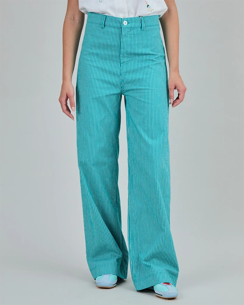 BRAVA Denim Stripes Straight Leg Pants green