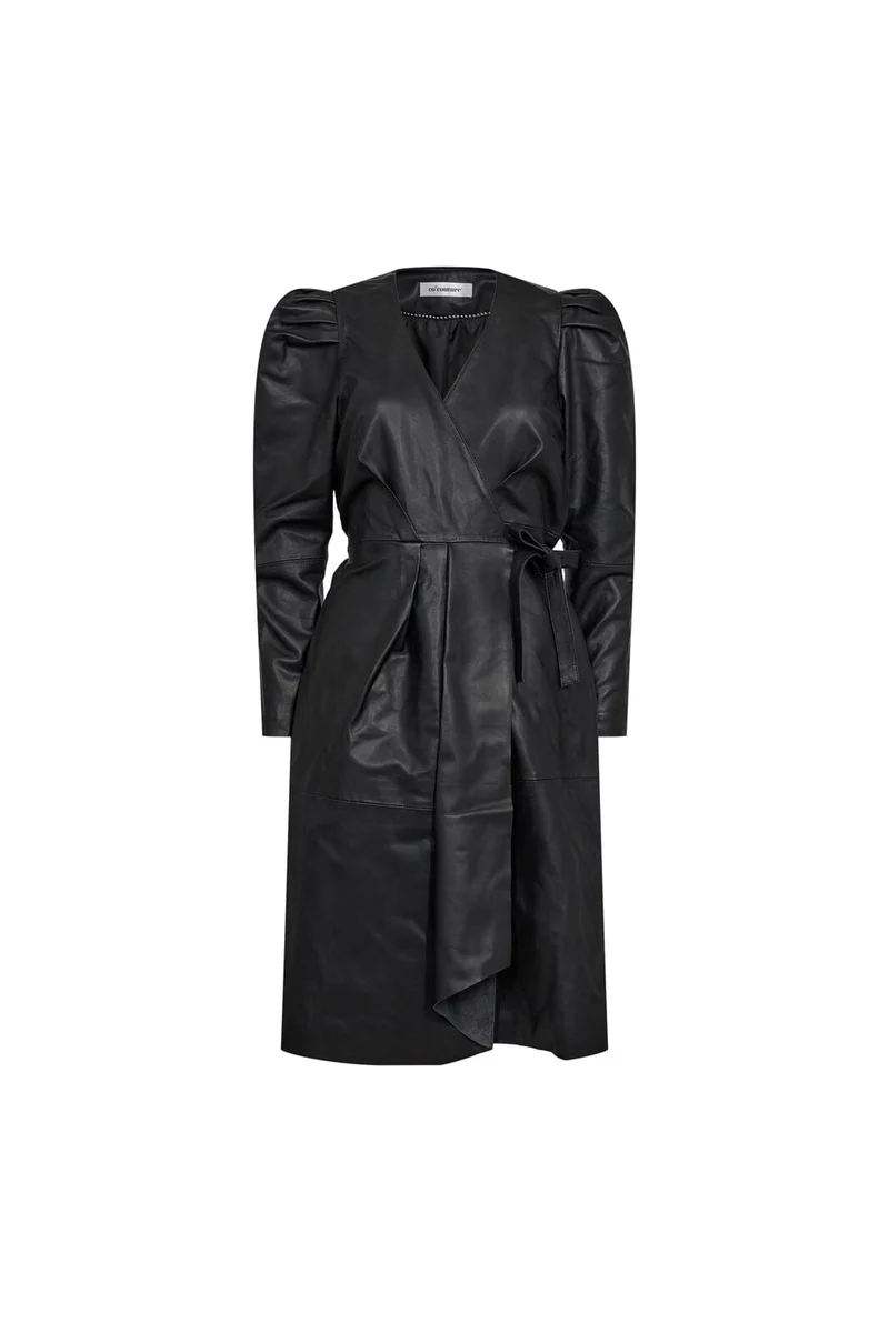 Co´Couture - 36243 Phoebecc Leather Wrap Dress 505839 - 00000 - Black