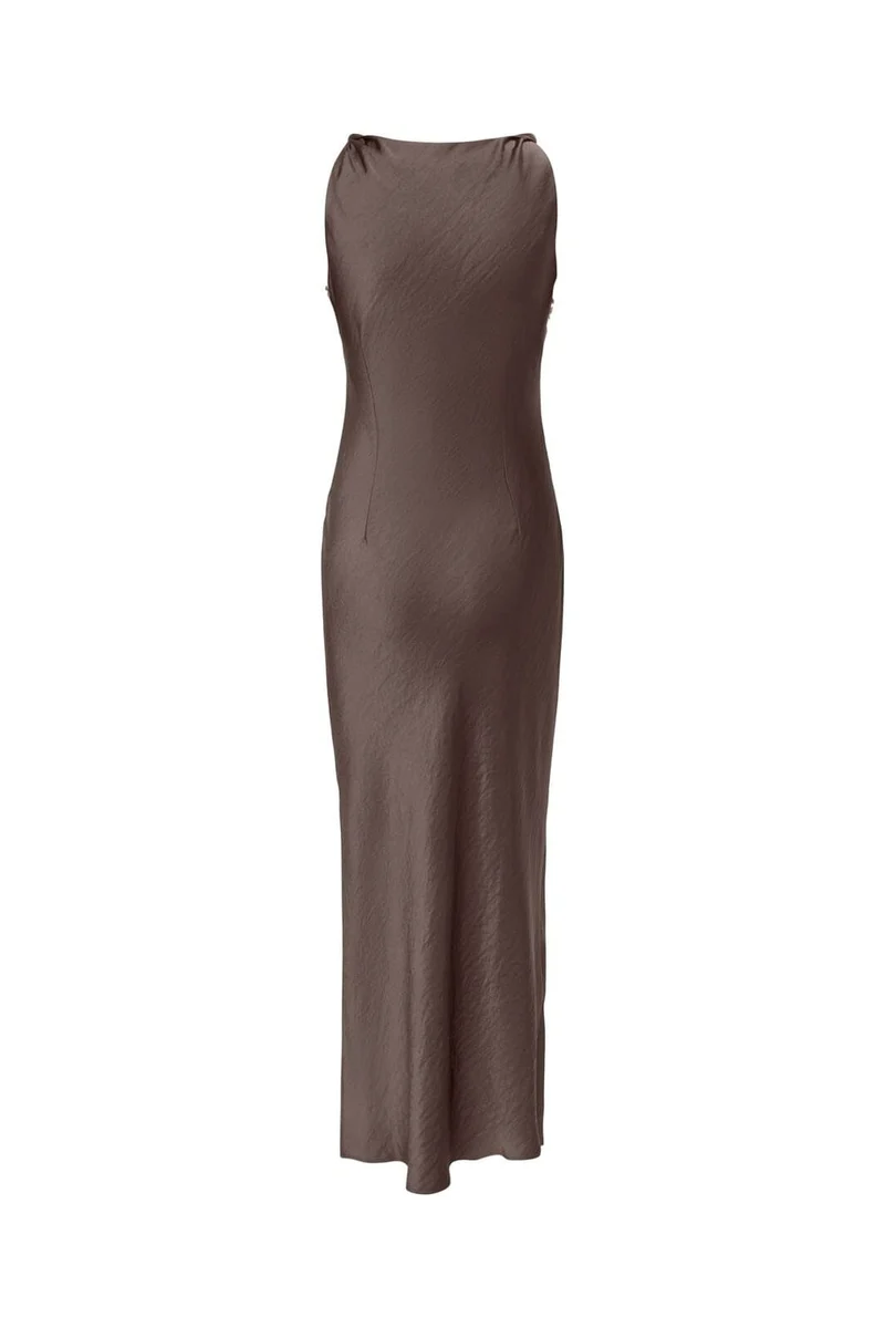 JDY - Jdycordelia Fitted Long Dress - 5172015 Chocolate Brown