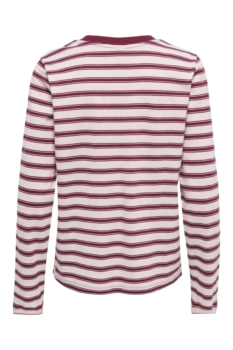 Jdy - Jdypisa L/S Print Top - 5212488 Chalk Pink Chelsea Stripe + Bs Heart