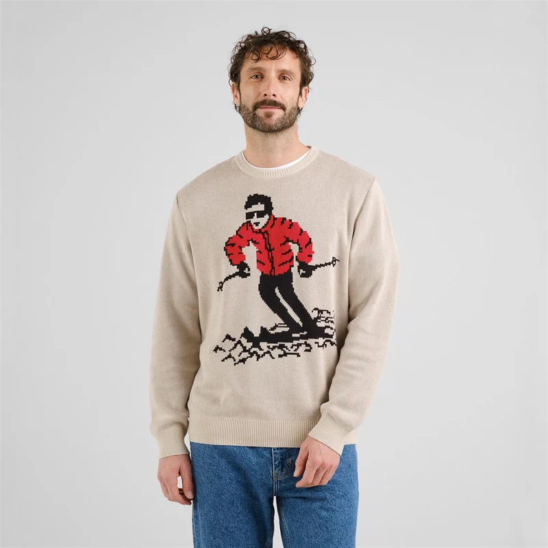 DEDICATED Sweater Mora Fallen Skier Oat White