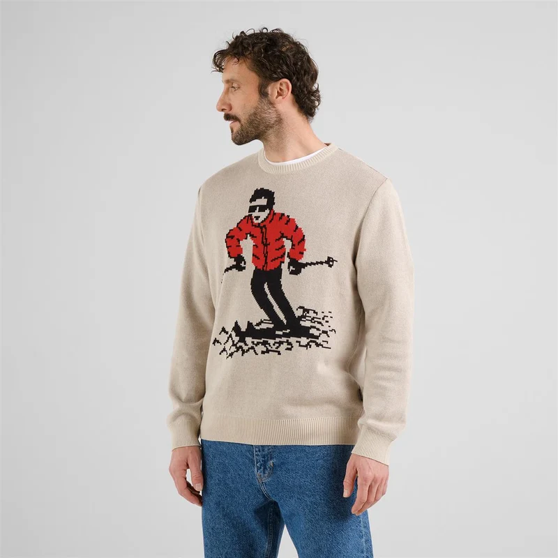 DEDICATED Sweater Mora Fallen Skier Oat White