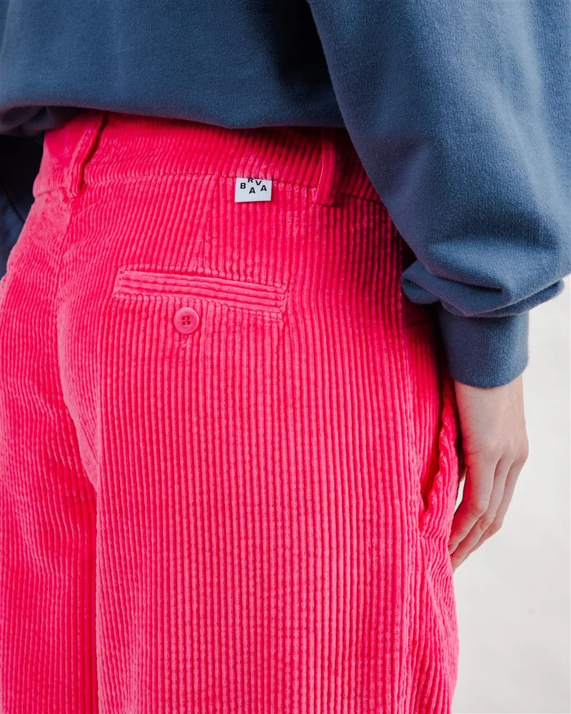 BRAVA Corduroy Pleated Pants Pink