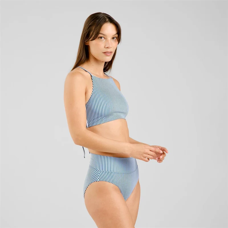 DEDICATED Bikini Top Orust Thin Stripe Majolica Blue