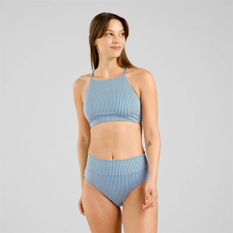 DEDICATED Bikini Top Orust Thin Stripe Majolica Blue