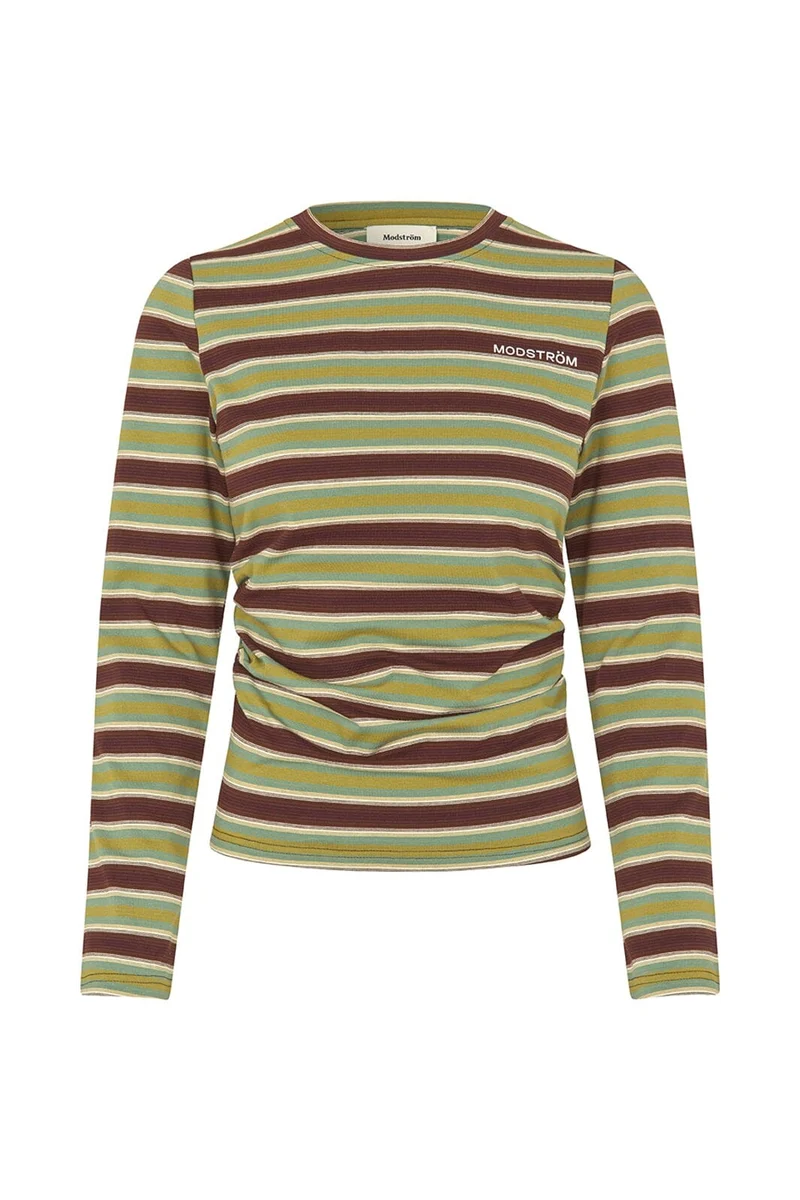 Modström - Denismd Slim Ls T-Shirt 59466 - 12071 - Windsor Green Stripe