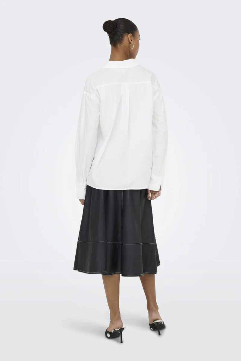 Only - Onlpanama Ls Sequines Mix Shirt - 4841579 Bright White