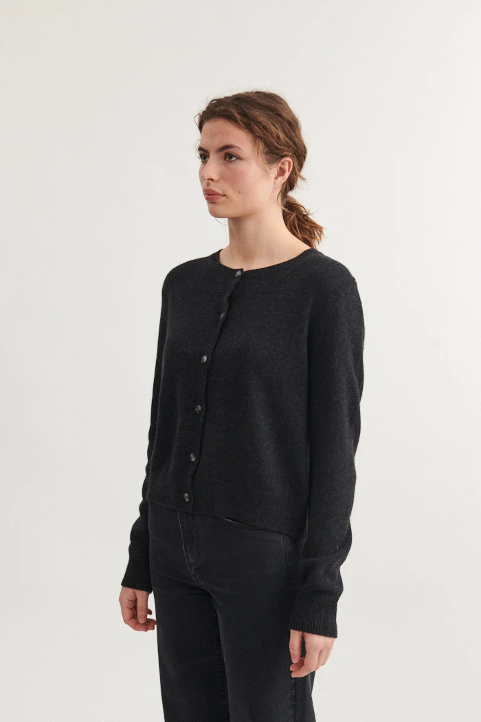 BASIC APPAREL Cady Cardigan dark grey mel.