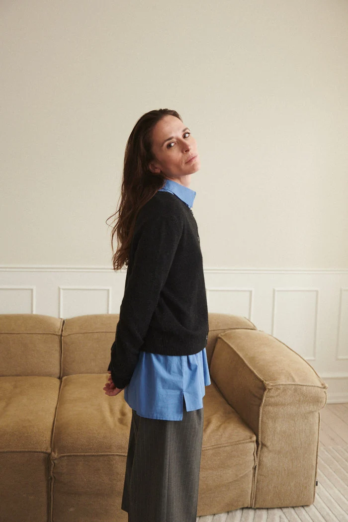 BASIC APPAREL Cady Cardigan dark grey mel.