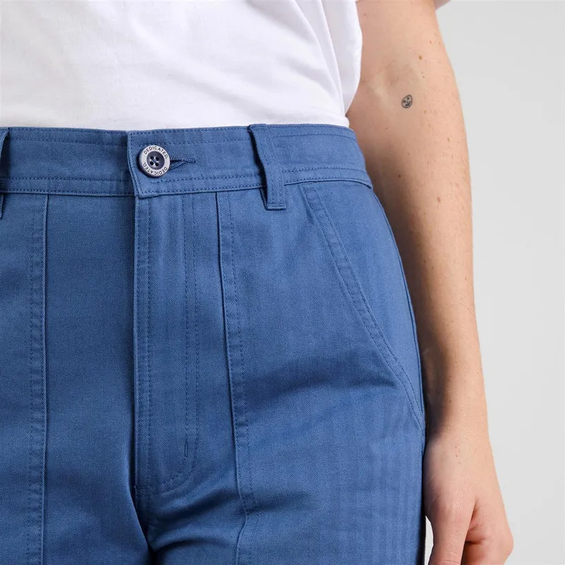 DEDICATED Workwear Pants Vara Herringbone True Blue