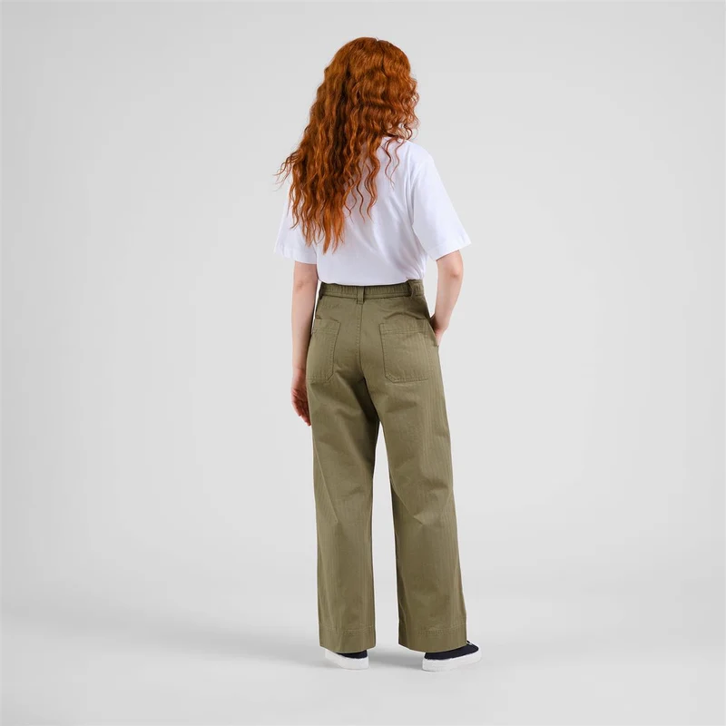 DEDICATED Workwear Pants Vara Herringbone Leaf Green