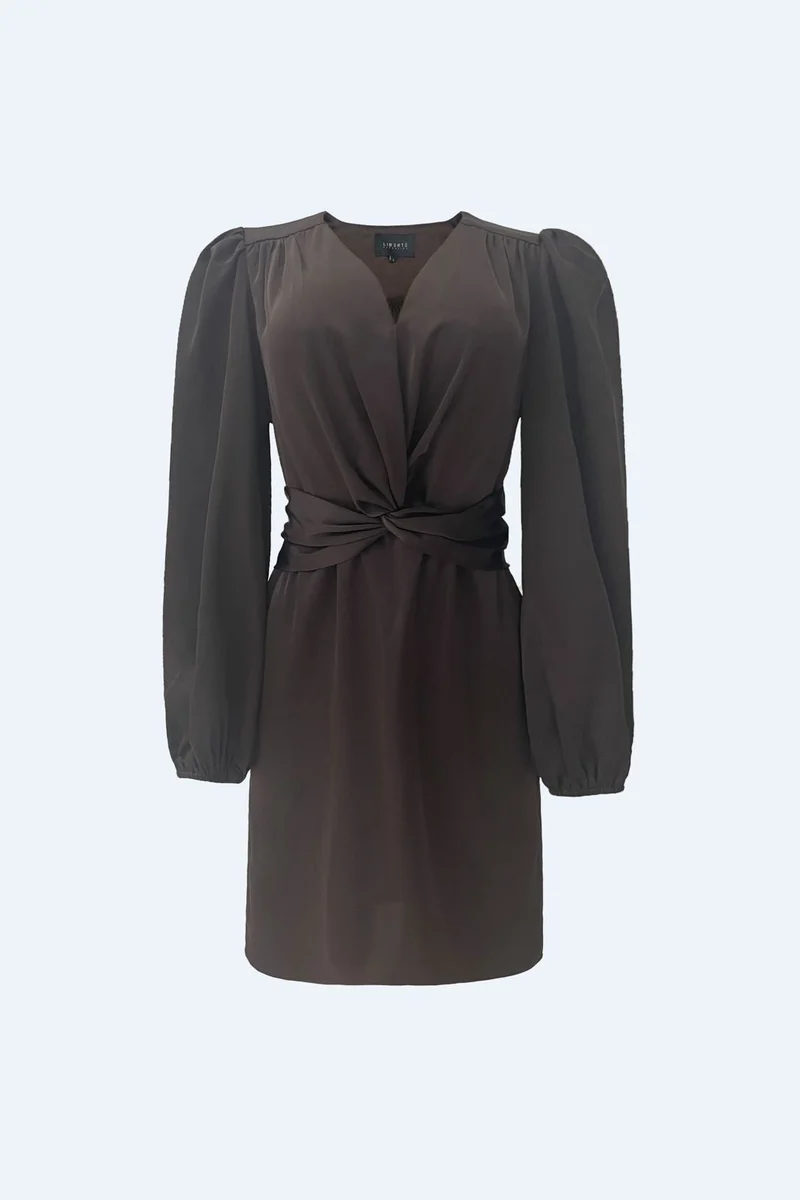 Liberte - Tiki Ls Twist Dress 22264 - Dark Brown
