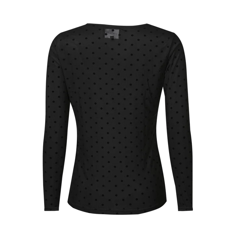Liberte - Mesh Ls Tshirt, Dot 22069 - Black Medium Dot