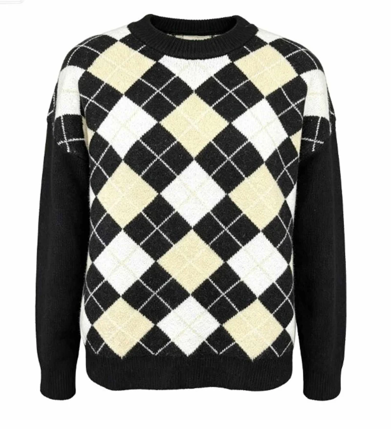 Liberte - Harly Oneck Pullover 22477 - Black Creme Check