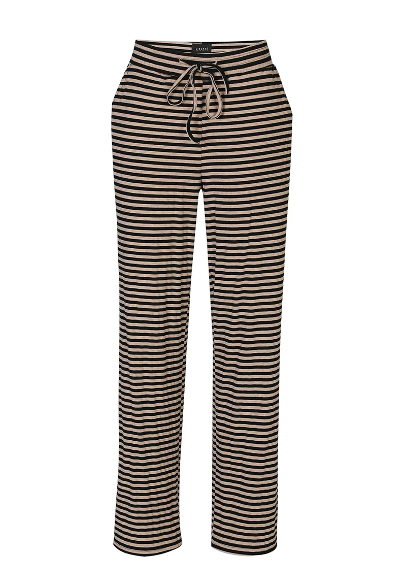 Liberte - Natalia-Straight-Pants 22061 - Black Sand Stripe