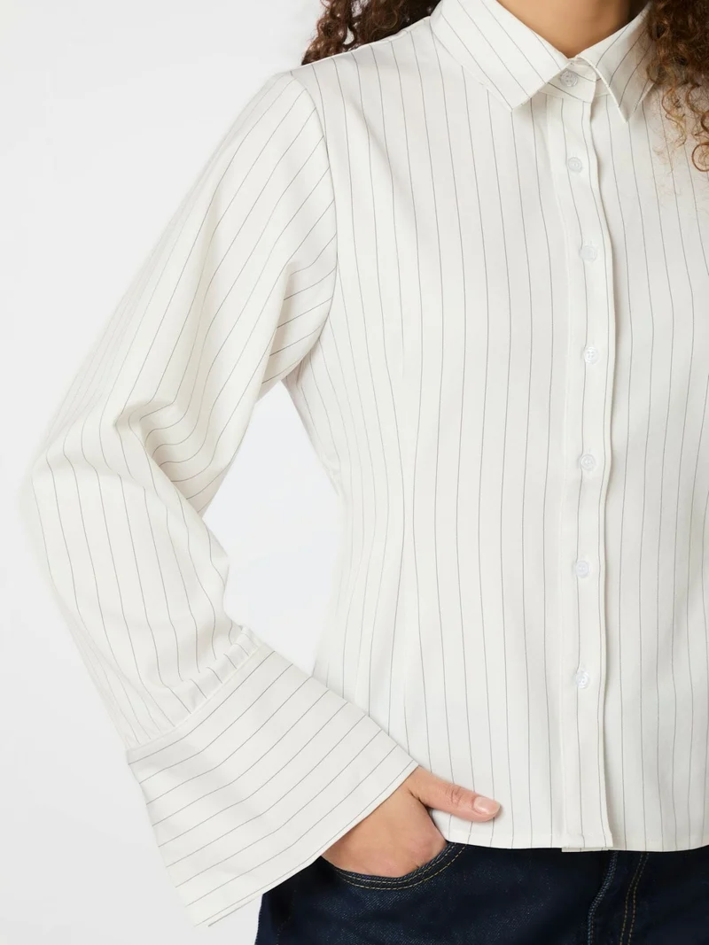 Neo Noir - Rosa Pinstripe Shirt 163561 - 120 - White