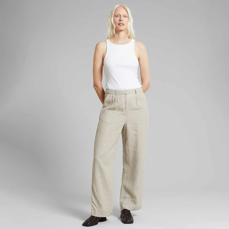DEDICATED Pants Vickleby Linen ecru