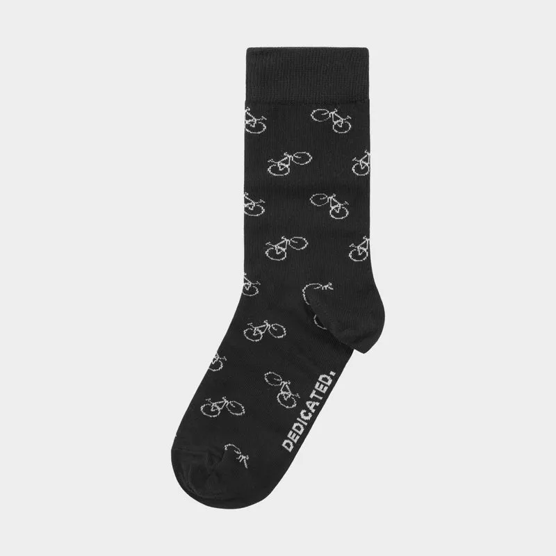 DEDICATED Socks Sigtuna Bike Pattern Black