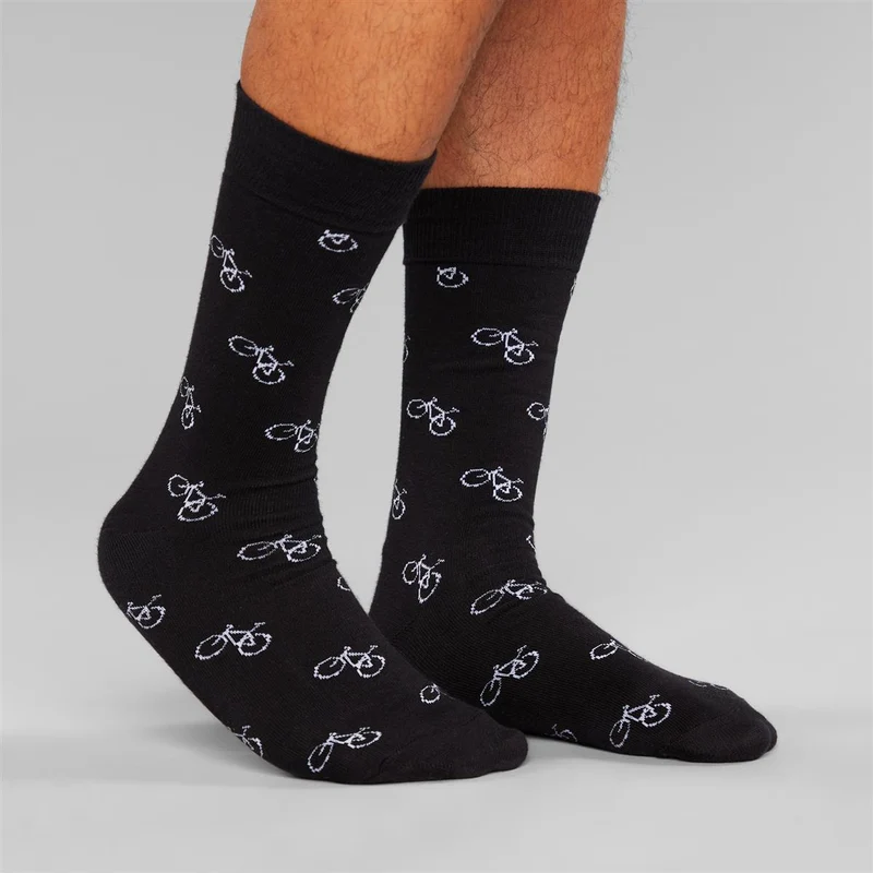 DEDICATED Socks Sigtuna Bike Pattern Black