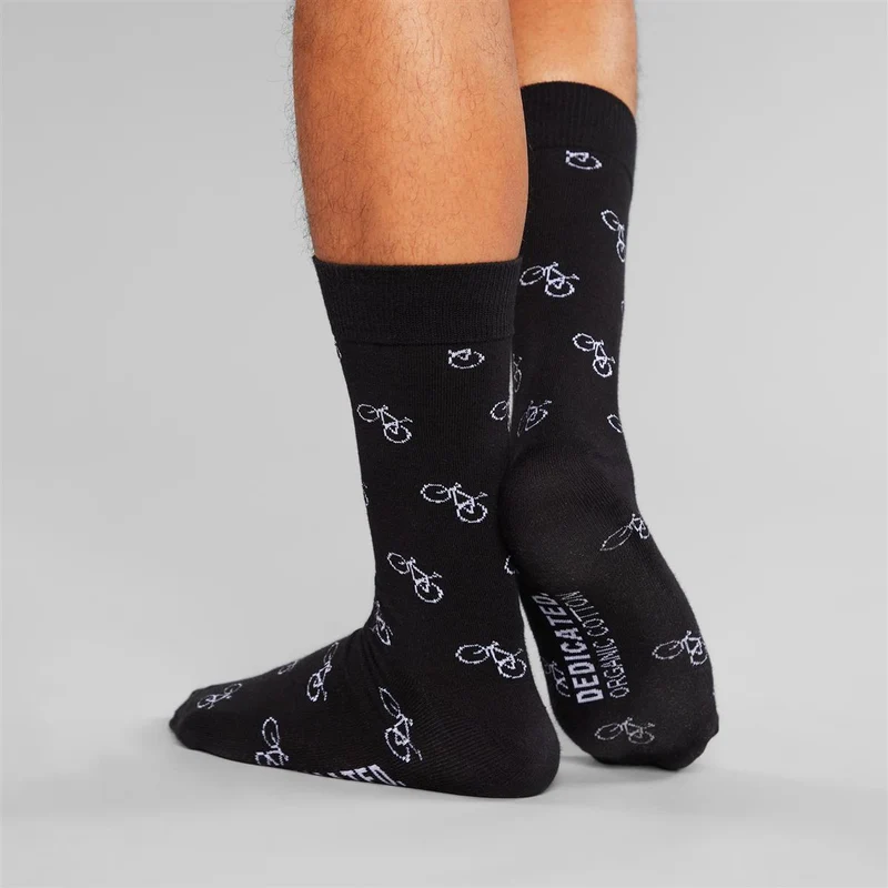 DEDICATED Socks Sigtuna Bike Pattern Black