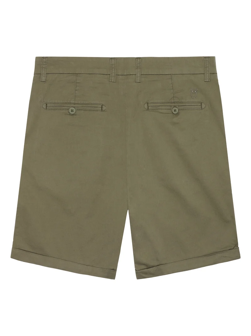 KNOWLEDGE COTTON APPAREL Chuck Regular Chino Poplin Shorts burned olive