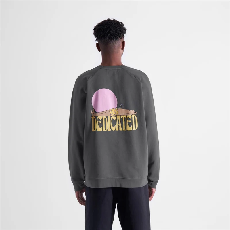 DEDICATED Sweatshirt Malmoe Vacay Logo Charcoal