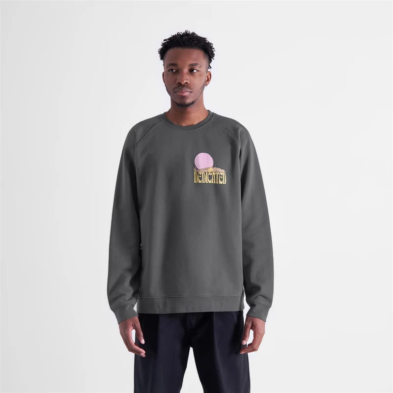 DEDICATED Sweatshirt Malmoe Vacay Logo Charcoal