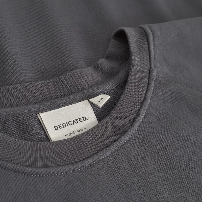 DEDICATED Sweatshirt Malmoe Vacay Logo Charcoal