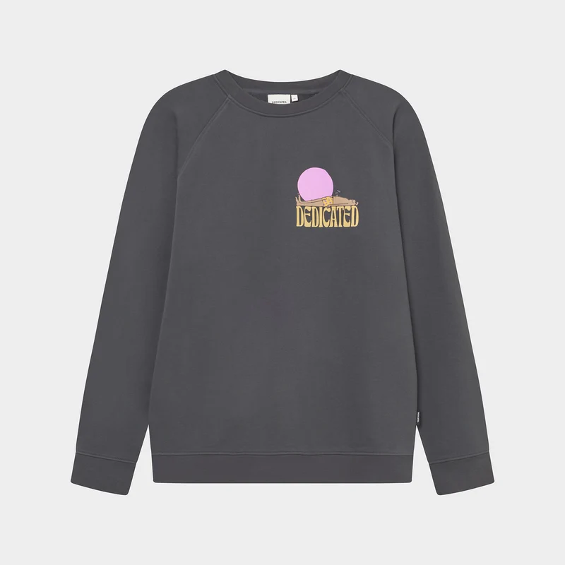 DEDICATED Sweatshirt Malmoe Vacay Logo Charcoal